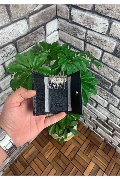 GUARD Black Genuine Leather Keychain Men's / Women's P404