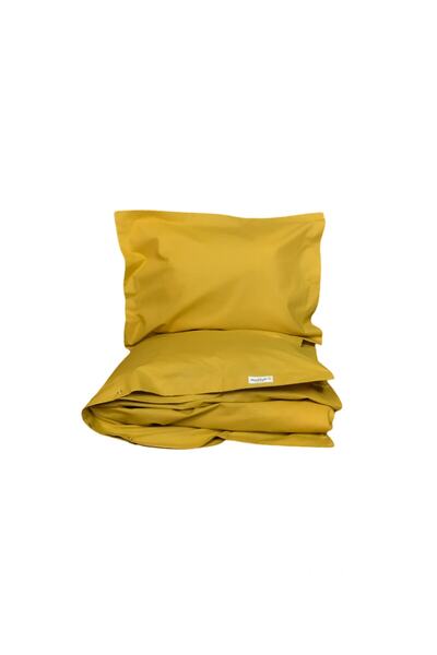 MundoLindo طقم غطاء لحاف فردي من القطن العضوي 100% من فور سيزونز سمر، خردل، ق...