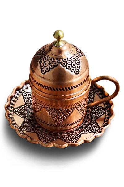 Binbir Trend Gaziantep Üzüm Işlemeli (el Yapımı) 6 Kişilik Türk Kahvesi Takımı