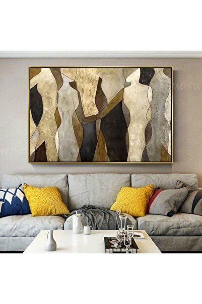 Markazip Altın Metal Çerçeveli Kanvas Tablo 70x100cm A2301-a