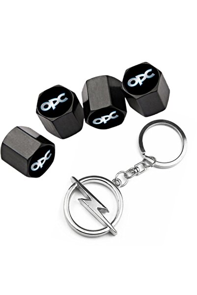 GARDENAUTO شعار Opel Corsa C Opc - 4 قطع غطاء صمام وسلسلة مفاتيح من الكروم