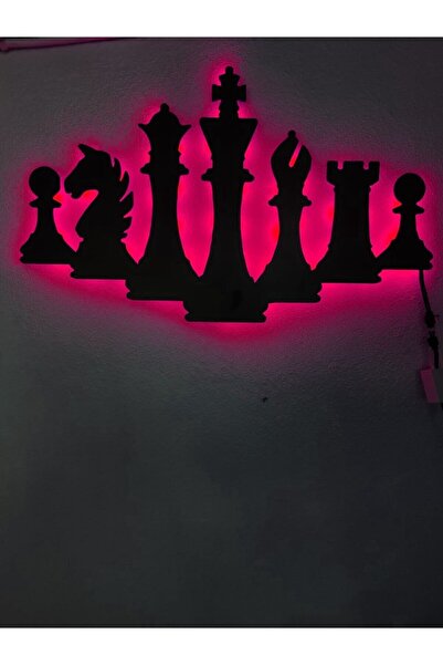 buon tasarım Satranç Dekoratif Led Işıklı Ahşap Tablo