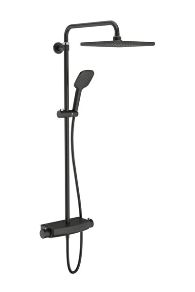 TESKA Ng3580 Niagara Siyah Üç Yönlü Banyo Bataryası Ve Duş Kolonu