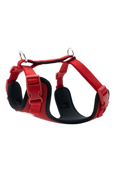 Doggie Havalı Dokuma Köpek Göğüs Tasması S 1.5x40-50cm Kırmızı