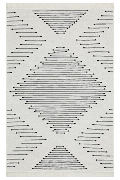 Eko Halı ARYA AR 15 BLACK  Yıkanabilir Çift Taraflı Modern Desenli Dokuma Kilim