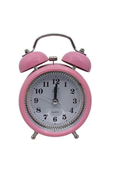 sevram Yuvarlak Işıklı Nostalji Masa Saati Alarmlı Dekoratif Çalar Saat 13 Cm