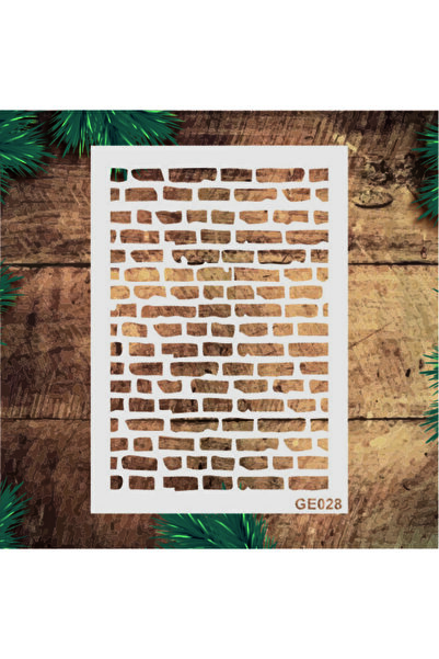 STENCİLTASARIM Stencil Tasarım Ge028 Tuğla Deseni Boyama Şablonu - Dekoratif Duvar Ve Eşya Boyama Şablonları