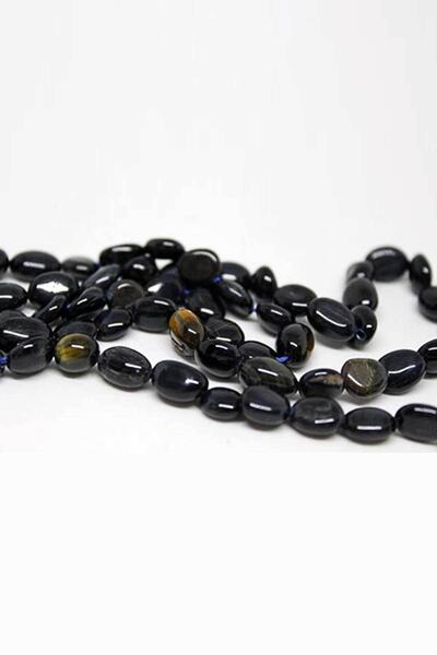 Yasamtohumu Tigrovo oko crni prirodni kamen/4 komada