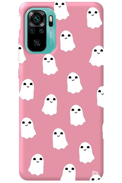 WANNA PROTECT Xiaomi Redmi Note 10 Pink Color Ghost Velvet Patterned Silicone...