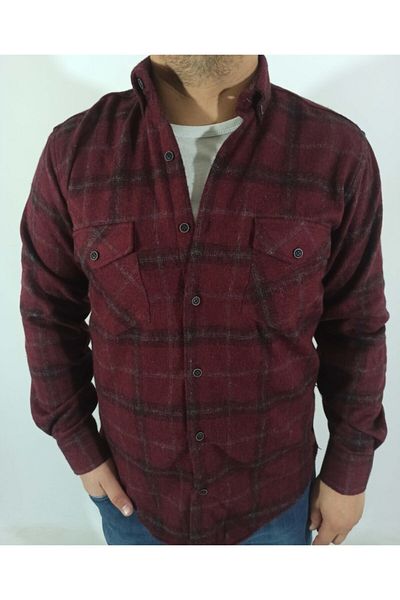 DCN Men's Classic Cut Thick Wool Lumberjack Shirt-staro9685