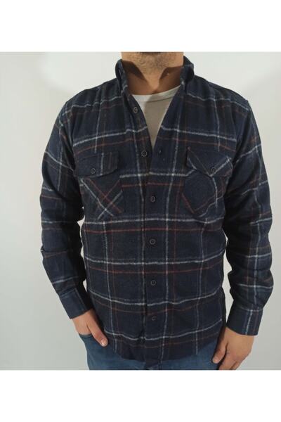 DCN Erkek Klasik Kesim Kalın Yün Oduncu Gömlek-staro788