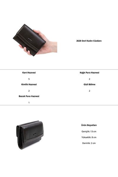 Grande 2620 Дамски портфейл от естествена кожа в кафяво