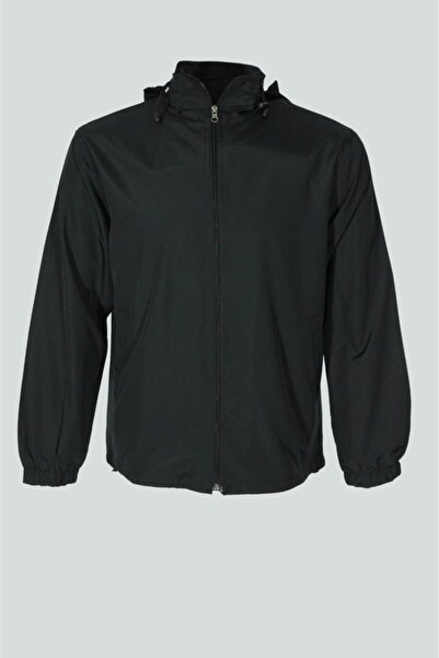 Uniprom Дощовик з підкладкою з сітчастої тканини, з капюшоном, чорний, чоловічий