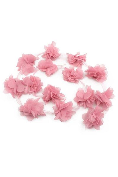 Simisso Laser Cut Ribbon Flower Light Dusty Rose 1m – Διακόσμηση τεχνητών λουλουδιών, Στολίδι τραπεζιού, Φόντο
