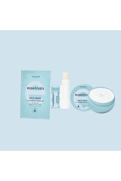 Oriflame Essentials Vitamin E Canola Oil Lip Balm & Canola Oil Face Cream & Canola Oil Face Mask