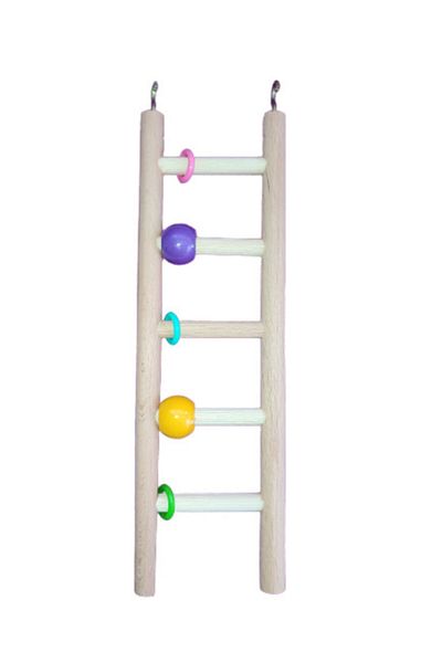 Wooden Bird Beaded Wooden Bird Ladder (5 Steps)