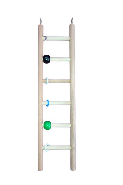 Wooden Bird Beaded Wooden Bird Ladder (6 Steps)