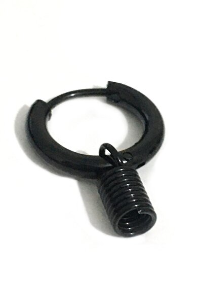 The Collection Bow Model Men's Black Steel Earrings