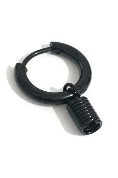 The Collection Bow Model Men's Black Steel Earrings