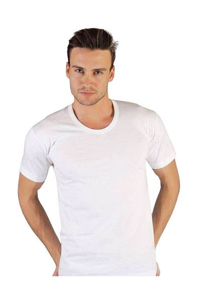 Tutku Tricou pentru bărbați din bumbac pieptănat alb pentru bicicletă (deschis) guler cu jumătate de mânecă Mrt0103b