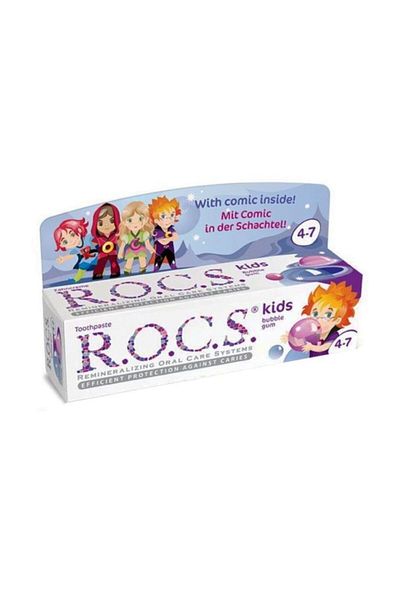 R.O.C.S. Rocs Kids 4 - 7 Years Old Toothpaste with Bubble Gum Taste 35 Ml