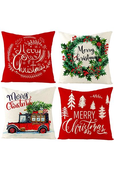 Benlisso Home Újévi mintás 4 részes párnahuzat karácsonyi (MERRY CHRISTMAS)
