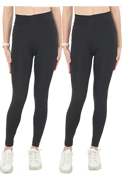 1001 tayt High Waist Recovery Shiny Disco Leggings - Pack of 2