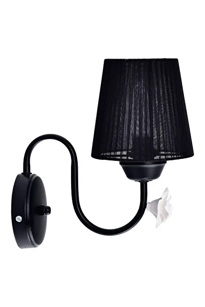 VK HOME AYDINLATMA Valentina Rose Sconce Black (with black Hat)