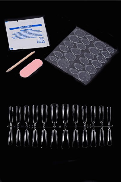 POP Beauty Şeffaf Takma Tırnak Seti, 24'lü Takma Tırnak, 24' Pro Yapıştırıcı,...