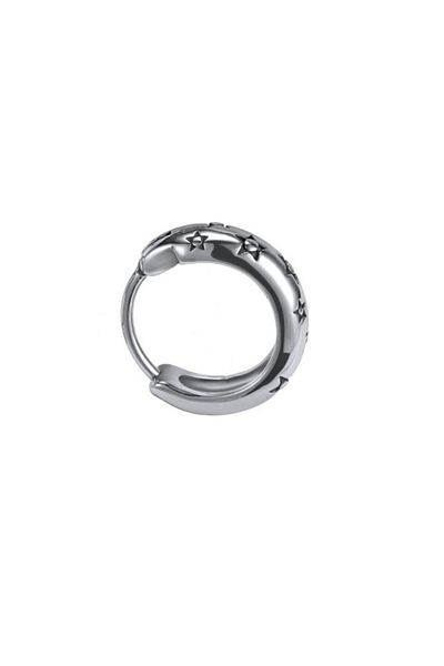 northstarshop Starry Sports Ring Proof Biker 316L Steel Earrings (Single)