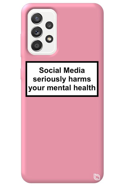 WANNA PROTECT Samsung Galax A72 Pink Color Social Media Velvet Patterned Sili...
