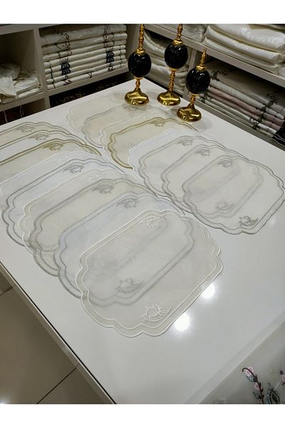 incisecrethome Tray Cover, 1 Piece Embroidered Silk Tray Cover Gold Silver Cream Options Available