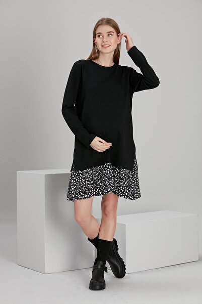 Işşıl 5130- Βαμβάκι Φόρεμα-τουνίκ εγκυμοσύνης από χτενισμένο βαμβακερό σιφόν