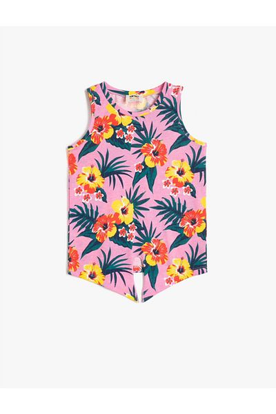 Koton Girl's Pink Patterned Patterned Undershirt