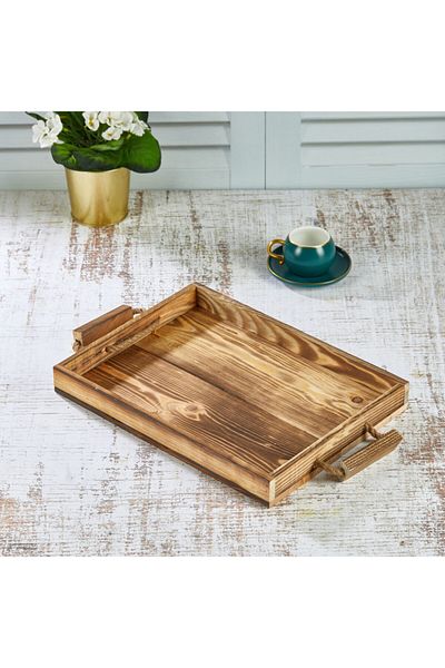 Primera Serving Tray with Wooden Handles