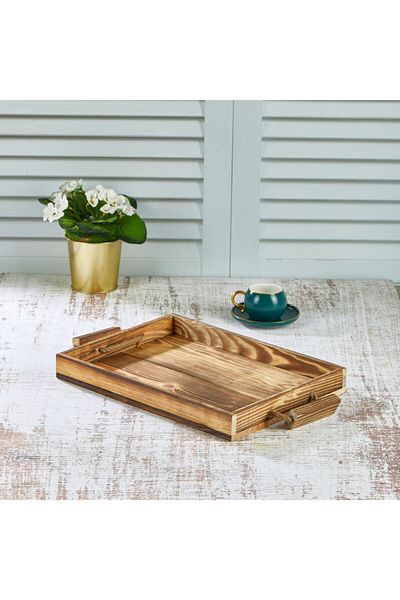 Primera Serving Tray with Wooden Handles