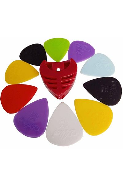 Alice Red Plectrums Magazine and 10 Colored Plectrums