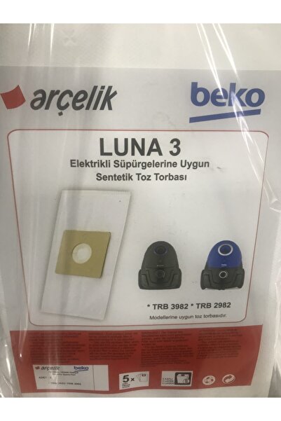 Arçelik Luna 3 Trb 3982 - Trb 2982 Uyumlu 5 Adet Sentetik Bez Torba