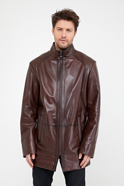 Leather Club Kahve Deri Kaban