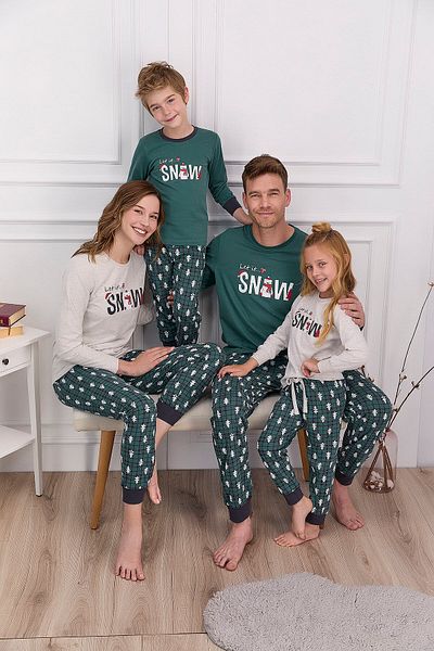 ROLY POLY Let It Snow Dark Khaki Boy's Pajama Set