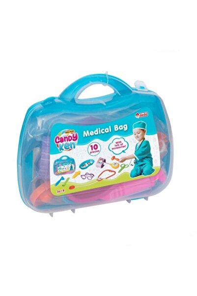 Genel Markalar Oyuncak Candy Doktor Çantası Steteskop Çocuk Eğitici Oyun Seti Mavi