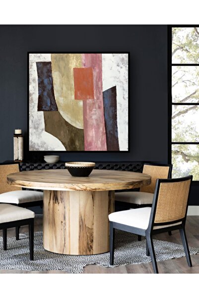 Markazip Siyah Metal Çerçeveli Kanvas Tablo 90x90cm Kod: Sy100-s