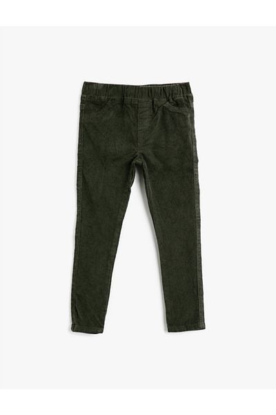 Koton Velvet Cotton Pocket Regular Waist Trousers