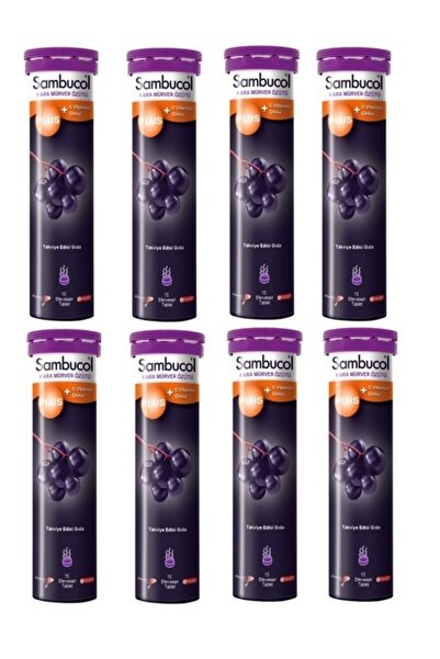 Sambucus Sambucol Plus Kara Mürver + C Vitamini Çinko 15 Tablet X8 Adet