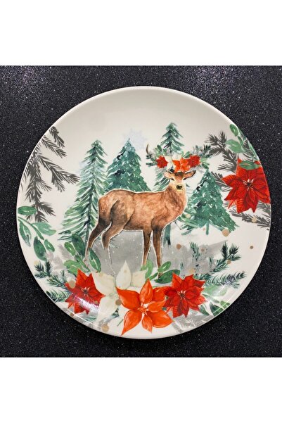 TEBAK COLLECTION 4-Piece Porcelain New Year Pattern 25 cm Serving Plate