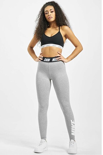 Nike Спортивний одяг Обтягуючий пояс з високою талією Бавовна Поліестер Сірий лосини Db3900-010 Fs