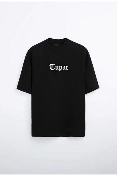 VENHENA Μπλουζάκι Tupac Shakur Μαύρο Oversize