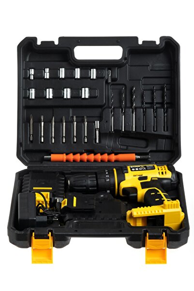 STAXX POWER Samsung Çift Batarya Metal Dişli Darbeli Şarjlı Matkap Vidalama Set 58 V 8 Ah 24 Parça Usta Seti