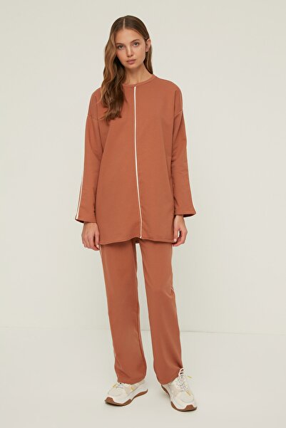 Trendyol Modest Sweatsuit Set - Brown - Regular
