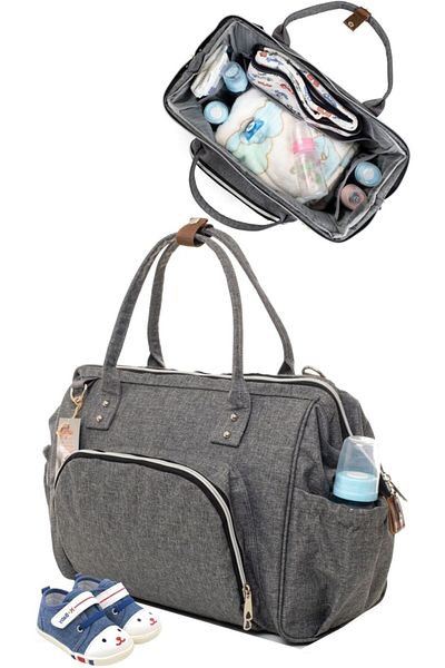 Sahra Elegance Stain Resistant Waterproof Thermal Compartment Mother Baby Care Shoulder and Hand Bag with Strap